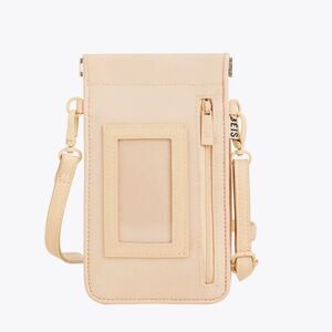 BEIS The ID Crossbody bag in beige travel passport gameday wallet purse